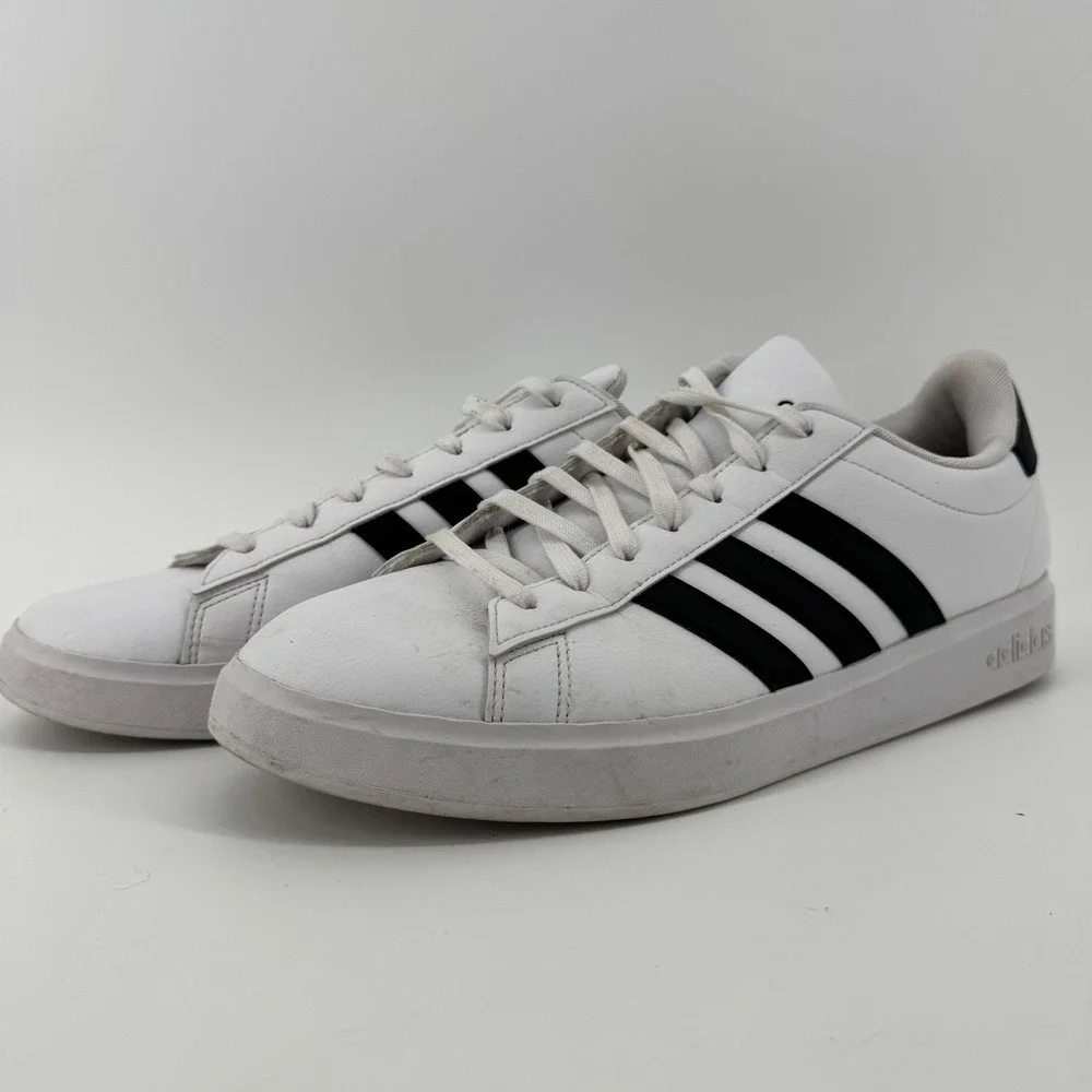 Adidas Grand Court Base‎ 2.0 Mens Shoes White Black GW9195 Size 13